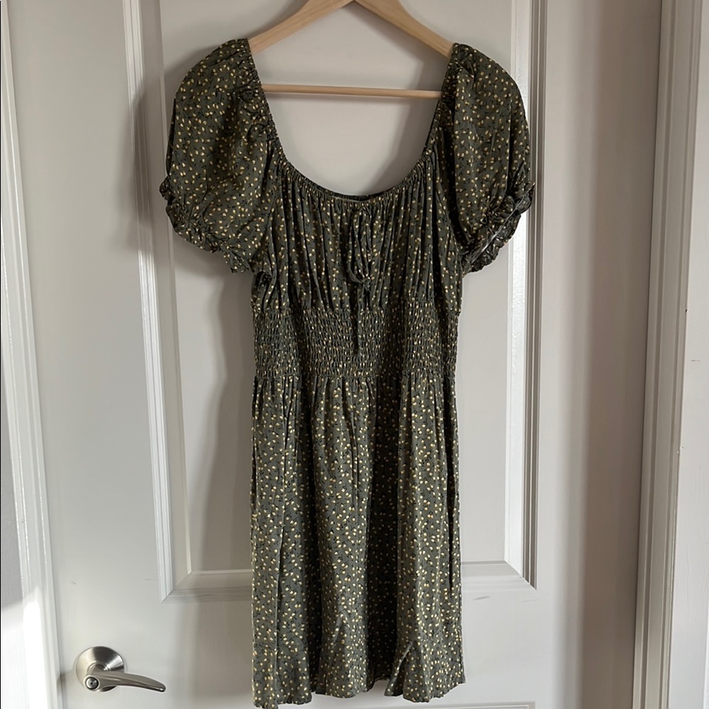 Liberty Love Lemon Green Puff Sleeve Sundress
